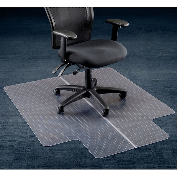 Interion By Global Industrial Interion Office Chair Mat for Carpet, 46inW x 60inL with 25in x 12in Lip, Straight Edge 607901 - main